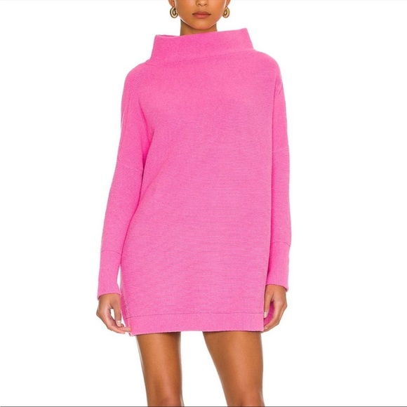 Free People Sweaters - Free people electric pink ottoman slouchy tunic sweater size medium